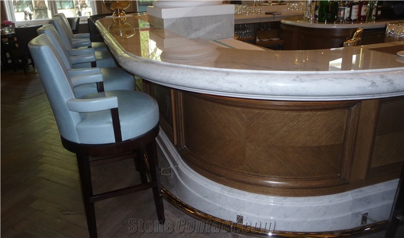White Portugal Marble Bar Top,Bronze Armani Flooring