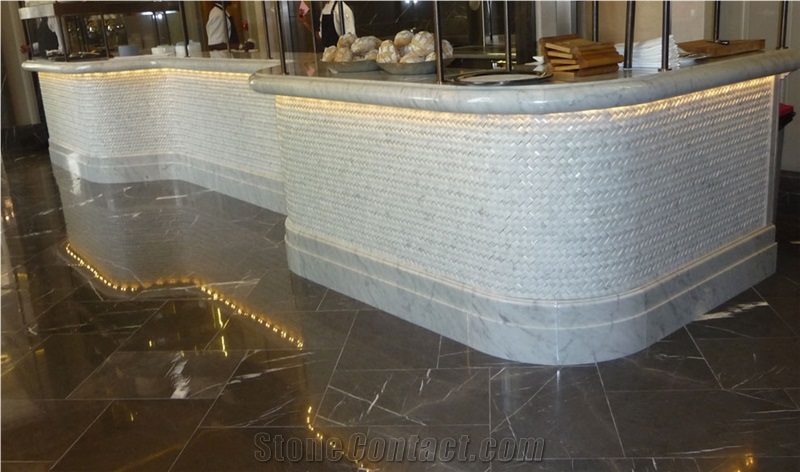White Portugal Marble Bar Top,Bronze Armani Flooring
