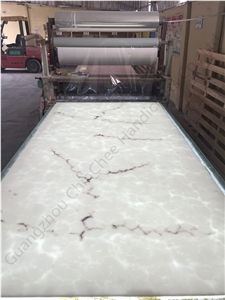China Translucent Stone Wall Panel Faux Alabaster Slabs