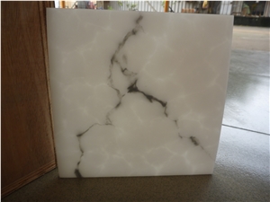 White Polished Faux Alabaster Marble Wall Stone