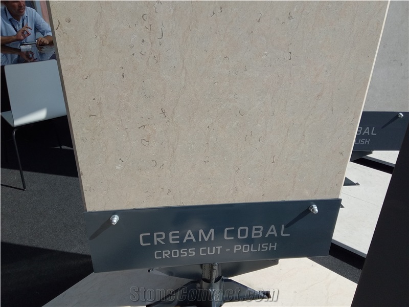Cream Cobal Limestone Cross Cut Polished