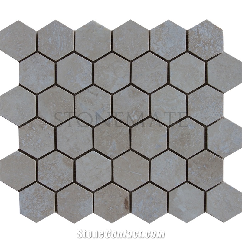 Classic Travertine Hexagon Mosaic