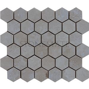Classic Travertine Hexagon Mosaic