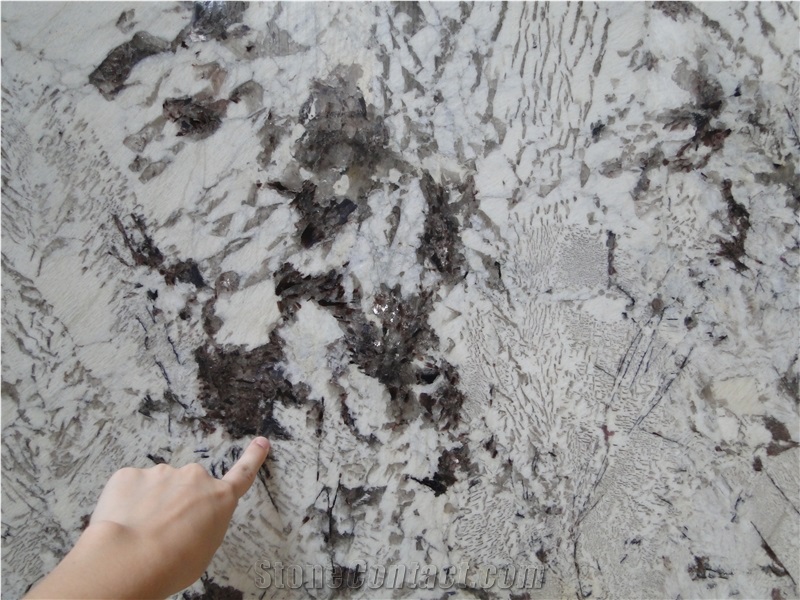 Splendor White Granite Slabs, Brazil White Granite
