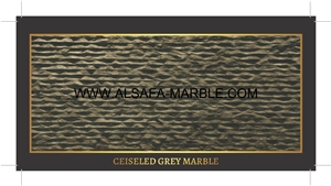 Egyptian Grey Marble Chiseled Tiles