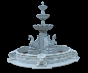 Beautiful Hand Carved Garden Stone Fountain