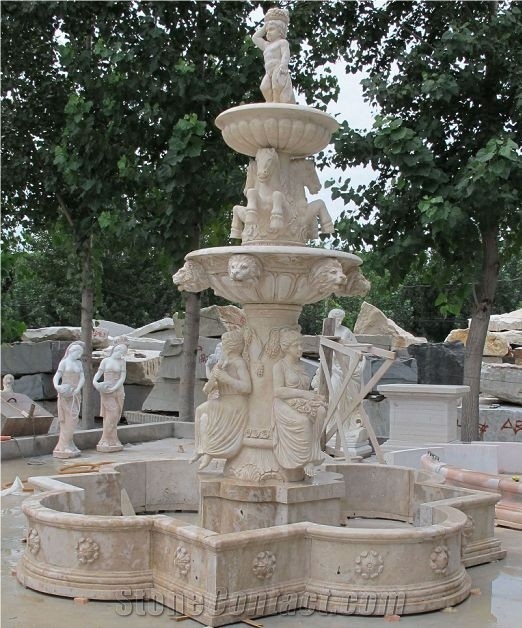 Hand Carved Garden Stone Fountain