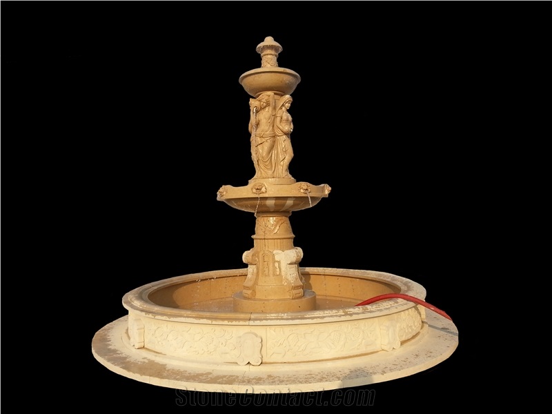 Nice Hand Carved Stone Outdoor Fountain