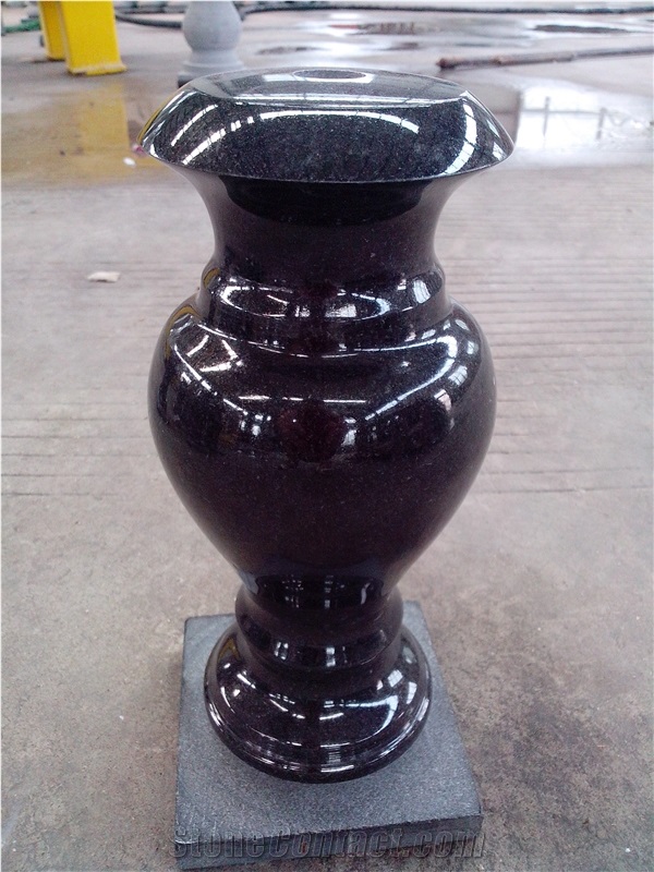 China Black Granite Vase Of Monument