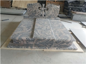 China Juparana Granite Cross Tombstones China Good Quality