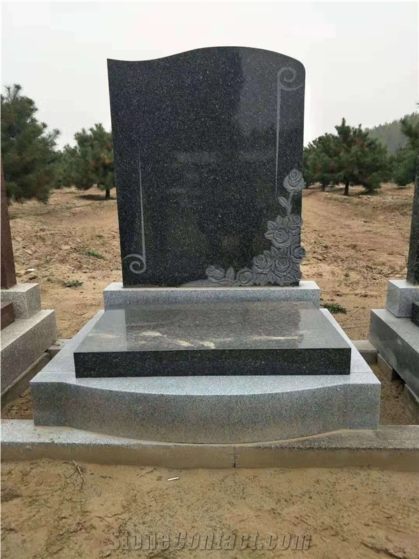 China Style Tombstone Binzhou Black Mounment