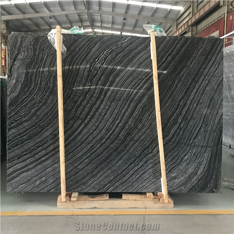 China Ancient Wood Black Wooden Marble Dark Forest