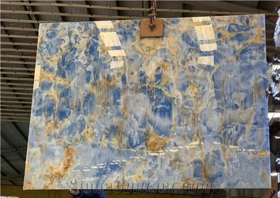 Blue Onyx Luxury Backlit Slab Bathroom Tiles Kitch