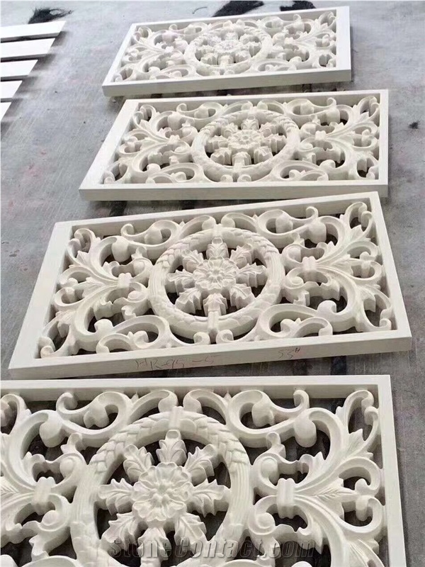 Carved Stone Decoration Art Work Column Window Sil