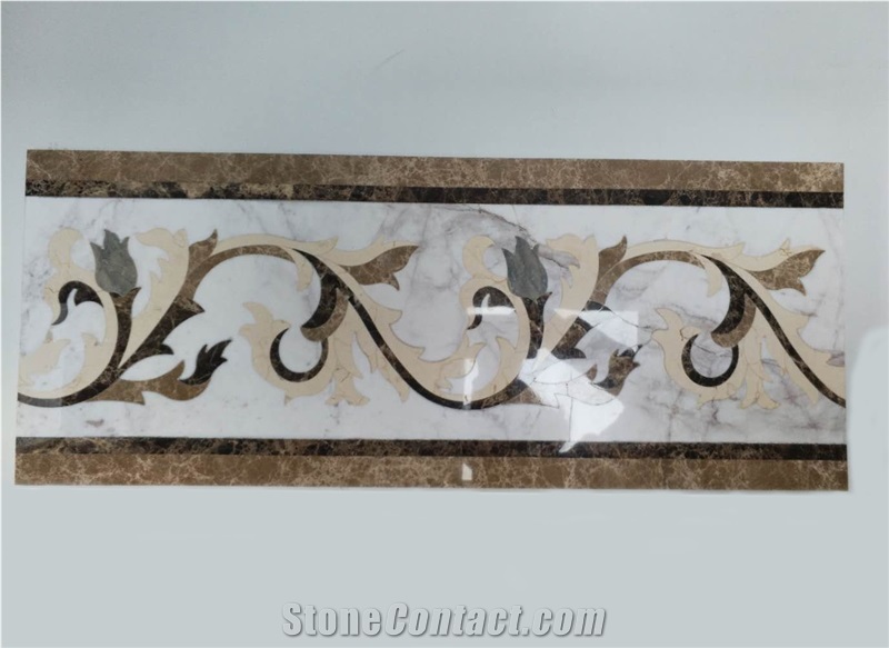 Marble Inlay Floor Trim Border Covering Tile Decoration