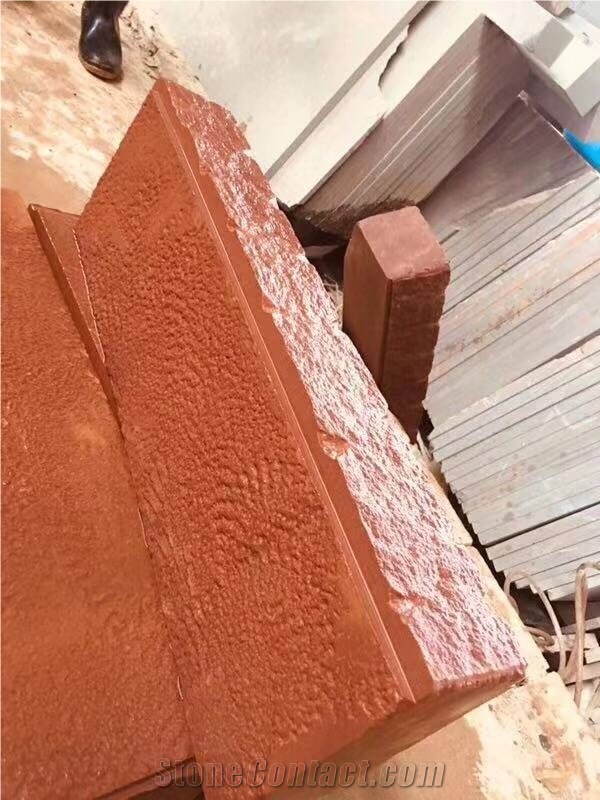 Red Sandstone Copping Red Kerbstone Natural Split