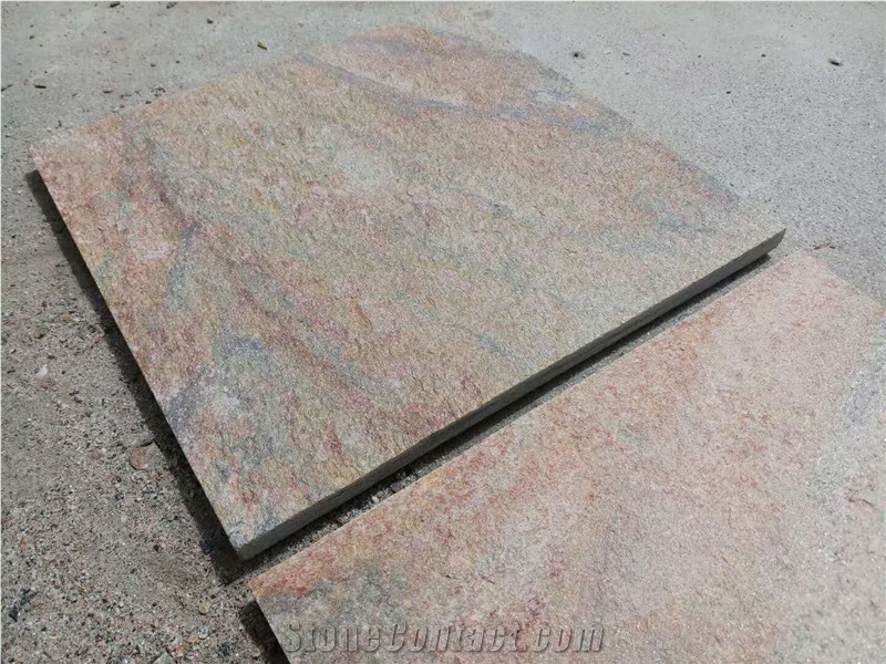 Rusty Slate Flooring Tile Stone Exterior Wall