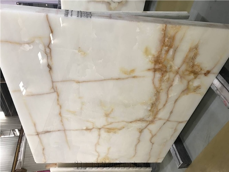 White Onyx Gold Slab Wall Tile Onyx Stone Luxury