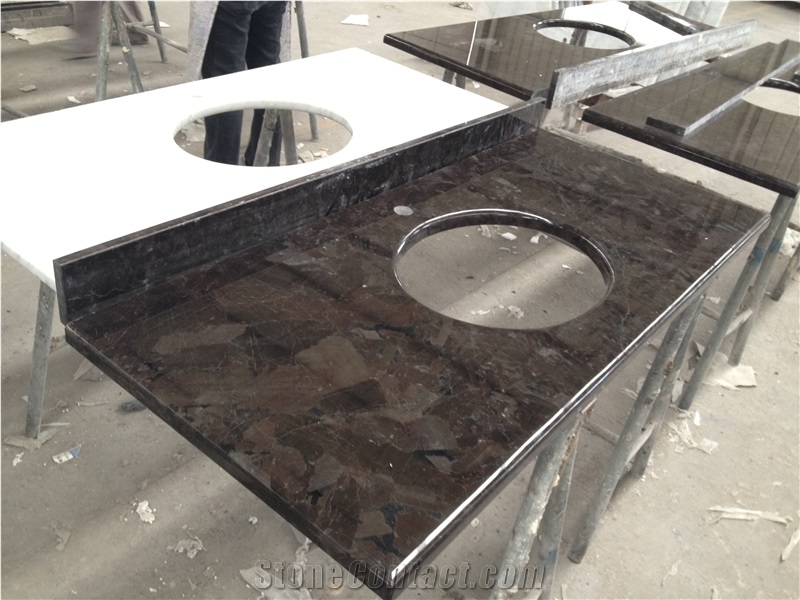 Angola Brown Granite Kitchen Countertops,Isand Top