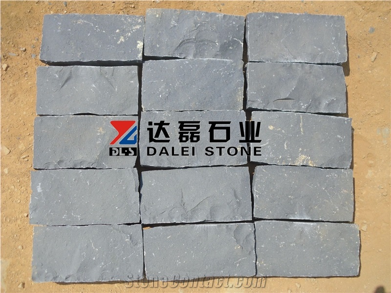 Black Basalt Split Cube Stone Cobblestone Pavers