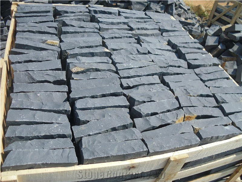 Black Basalt Split Cube Stone Cobblestone Pavers