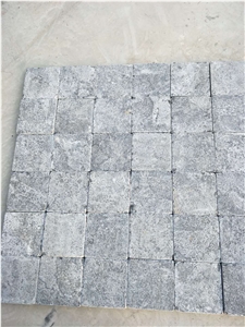 Blue Limestone Flame Tumble Cube Paver Stone Floor