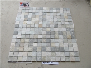China Natural Yellow Slate Wall Floor Mosaic Tiles