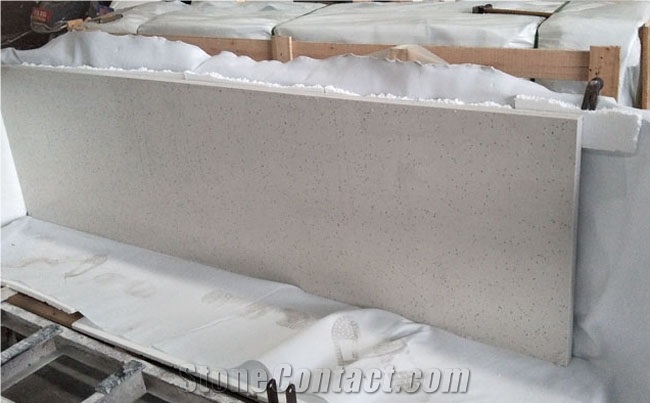 White Crystal Quartz Kithen Countertops, Worktops