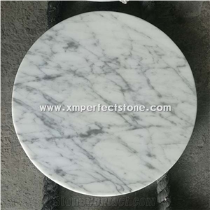 Bianco Carrara White Marble Round Coffee Table