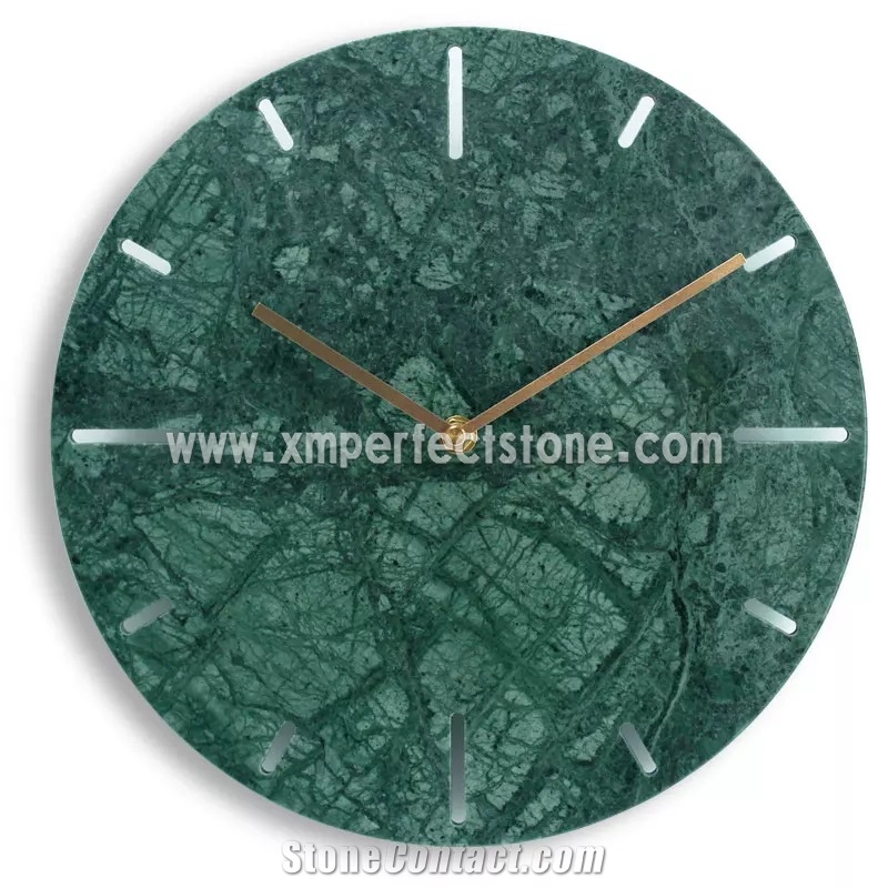 Natural Green Decoration Marble Clock