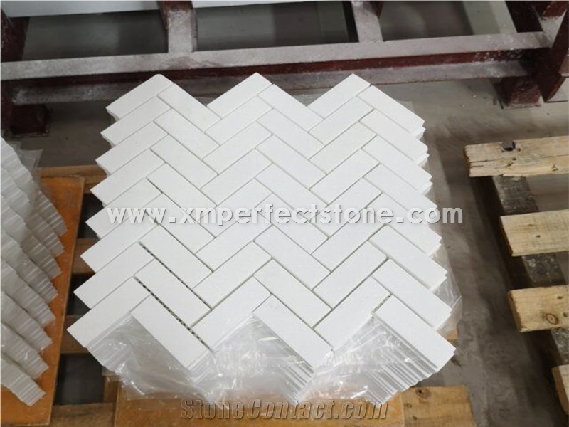Thassos White Marble Mosaic Tiles Polished Tiles