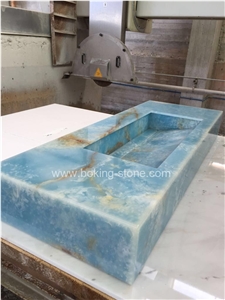 Blue Crystal Onyx Vanity Countertops