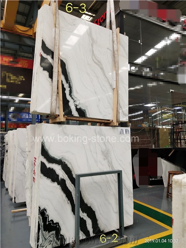 China Panda White Marble Black Vein Slab
