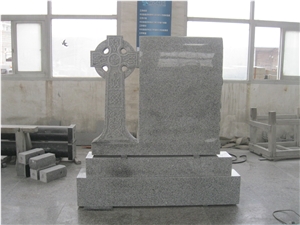 Gray Granite Celtic Cross Headstone Western Style