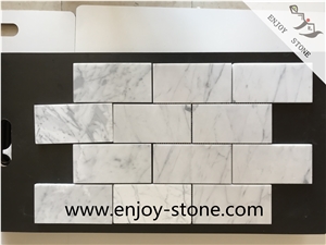 Carrara White Marble Rectangle Mosaic for Bathroom