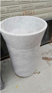 Carrara White Marble Pedestal Basins,Stone Sinks