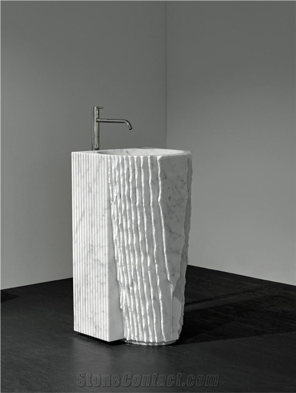 Carrara White Marble Pedestal Sinks,Marble Basins from China ...