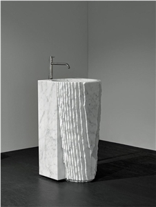 Carrara White Marble Pedestal Sinks,Marble Basins