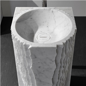 Carrara White Marble Pedestal Sinks,Marble Basins
