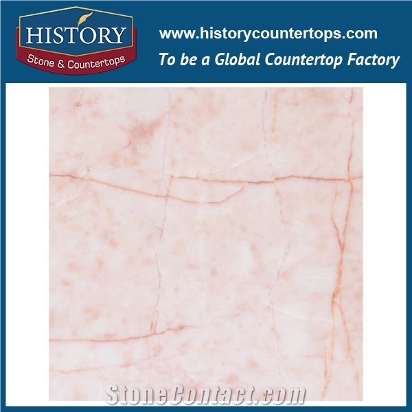 Light Pink White Marble Tiles For Floor, Pink Marble Tile Bathroom