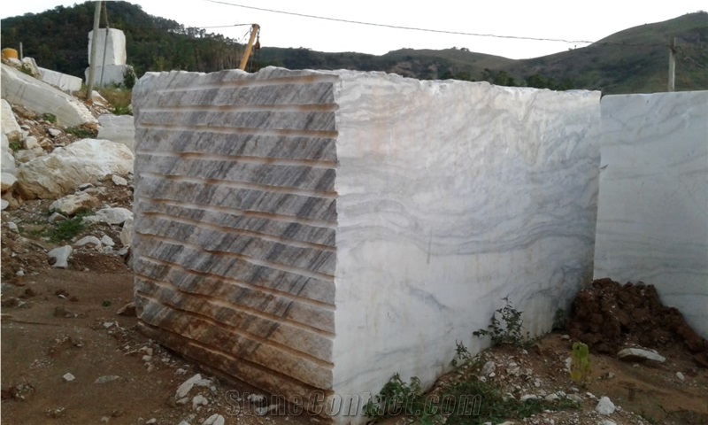 White Marble Rajado Blocks, Brazil White Marble