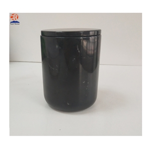 Black Marble Candle Jars/Holder with Black Lid