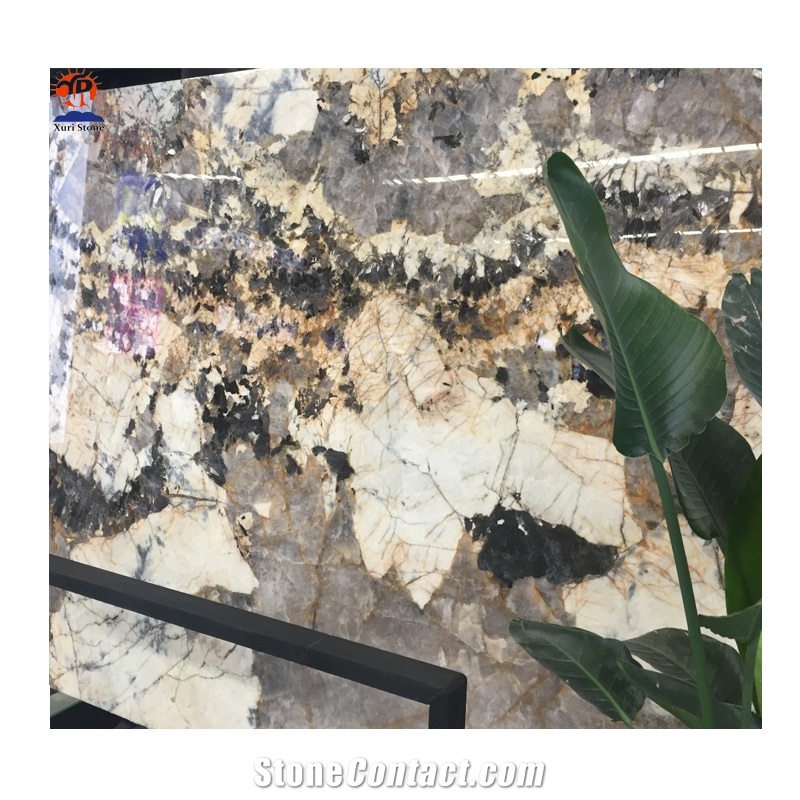 Brazilian Black Golden Crystal Granite Slab