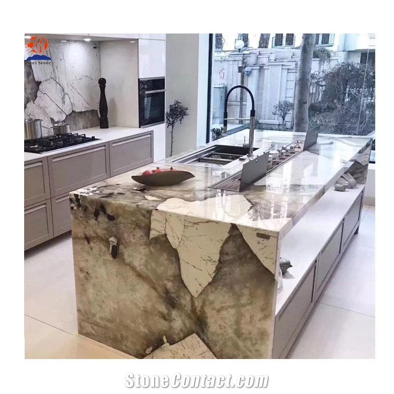 Brazilian Luxury Exotic White Bageda Granite Slab
