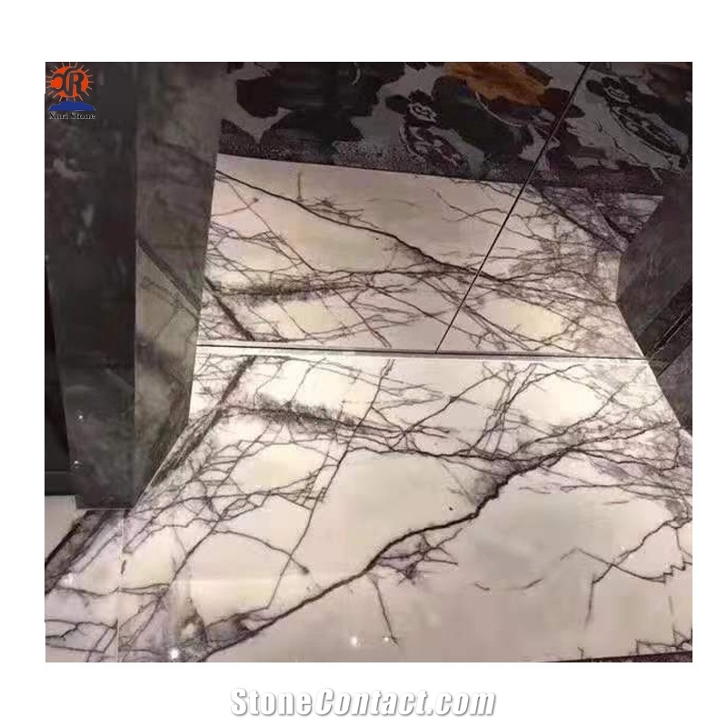 Turkey Milas White Lilac Marble Flooring Tiles