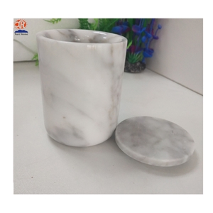White Marble Candle Jars with White Marble Lid