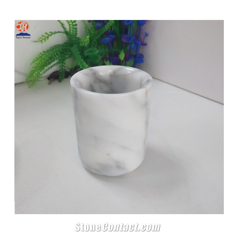 White Marble Candle Jars with White Marble Lid