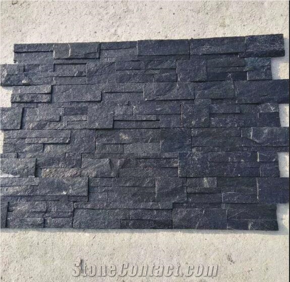 Natural Black Quartzite Stack Stone Tile