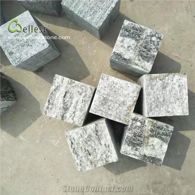 G302 Grey Granite Cube Paver Middle Size Pavement