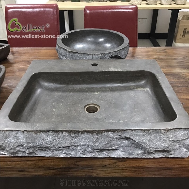 L828 Blue Limestone Basin Sink Washing Bowl from China